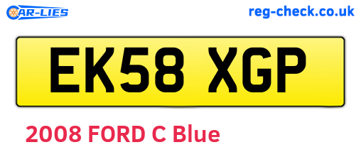 EK58XGP are the vehicle registration plates.