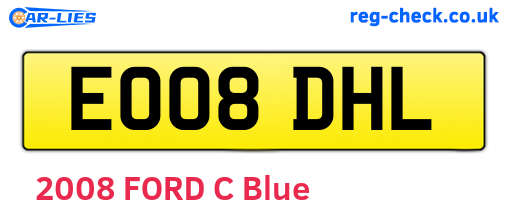 EO08DHL are the vehicle registration plates.