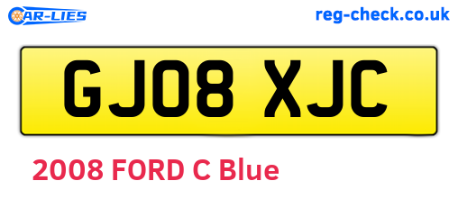 GJ08XJC are the vehicle registration plates.