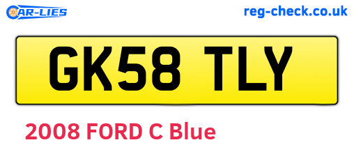 GK58TLY are the vehicle registration plates.