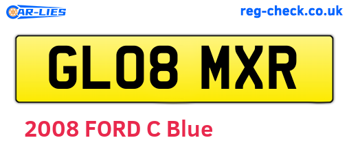 GL08MXR are the vehicle registration plates.