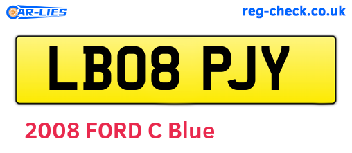 LB08PJY are the vehicle registration plates.