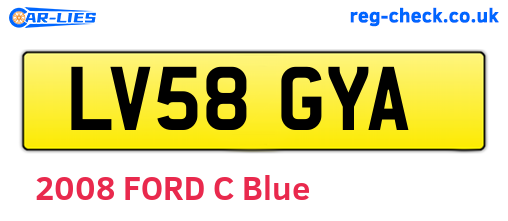LV58GYA are the vehicle registration plates.