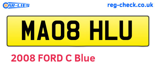 MA08HLU are the vehicle registration plates.