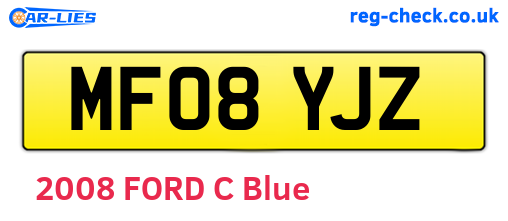 MF08YJZ are the vehicle registration plates.