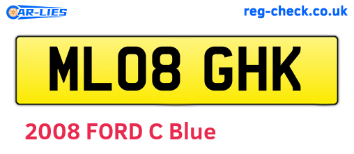 ML08GHK are the vehicle registration plates.