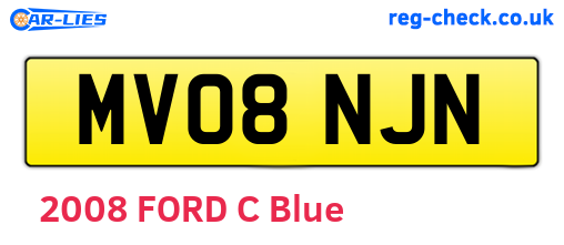 MV08NJN are the vehicle registration plates.