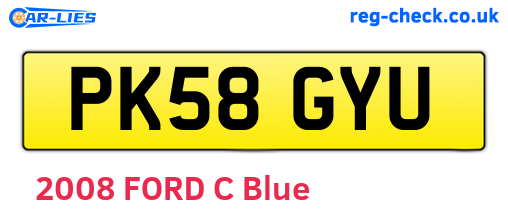 PK58GYU are the vehicle registration plates.
