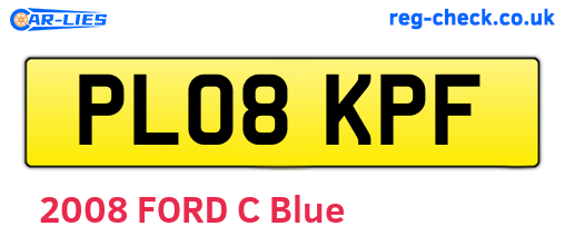 PL08KPF are the vehicle registration plates.