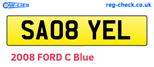 SA08YEL are the vehicle registration plates.