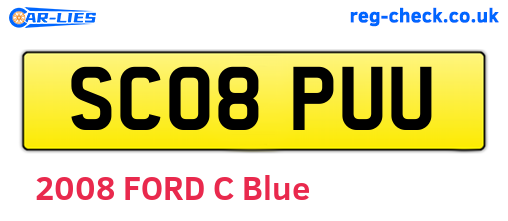 SC08PUU are the vehicle registration plates.