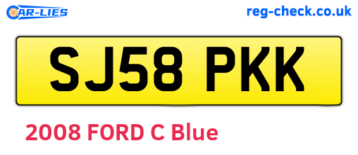 SJ58PKK are the vehicle registration plates.