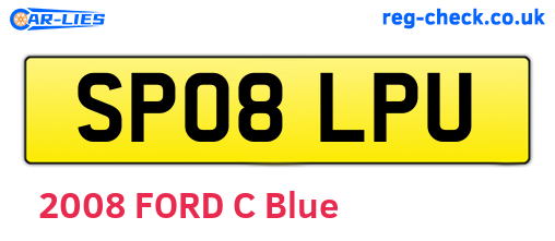 SP08LPU are the vehicle registration plates.