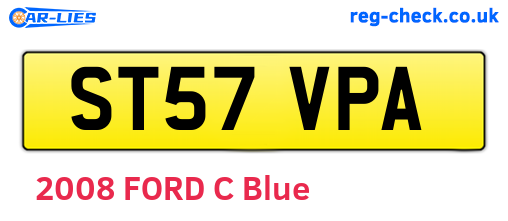 ST57VPA are the vehicle registration plates.