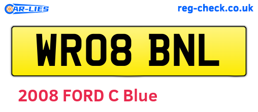 WR08BNL are the vehicle registration plates.