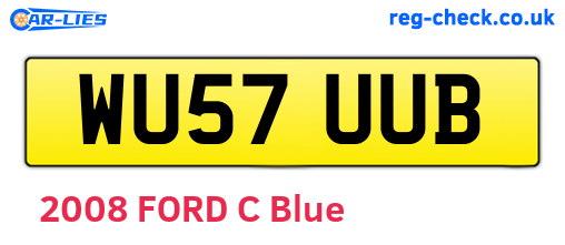 WU57UUB are the vehicle registration plates.