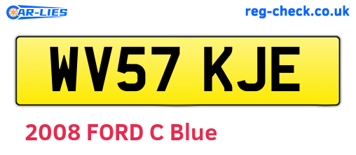 WV57KJE are the vehicle registration plates.