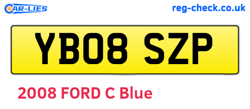 YB08SZP are the vehicle registration plates.