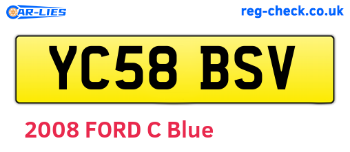 YC58BSV are the vehicle registration plates.