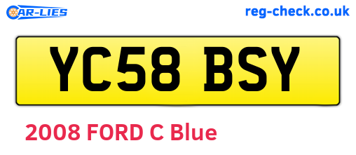 YC58BSY are the vehicle registration plates.