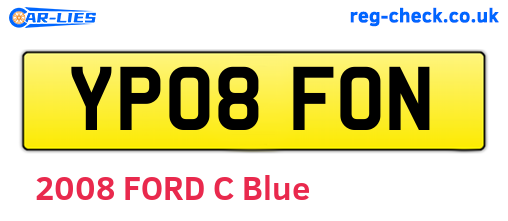 YP08FON are the vehicle registration plates.