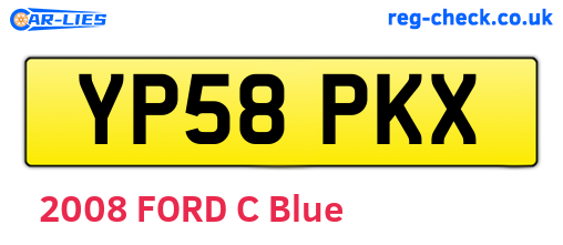YP58PKX are the vehicle registration plates.