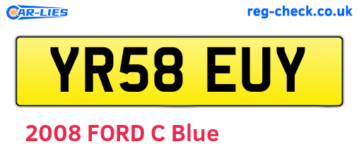 YR58EUY are the vehicle registration plates.