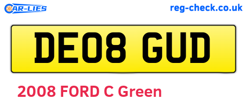 DE08GUD are the vehicle registration plates.
