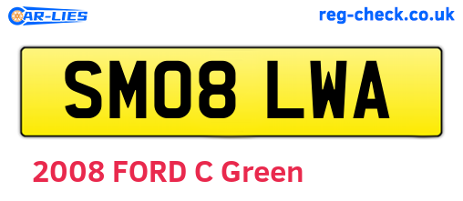 SM08LWA are the vehicle registration plates.