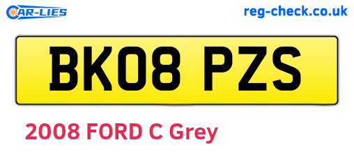 BK08PZS are the vehicle registration plates.