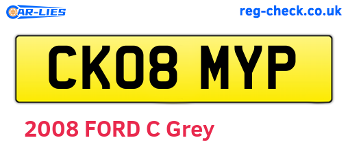 CK08MYP are the vehicle registration plates.