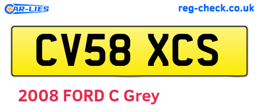 CV58XCS are the vehicle registration plates.