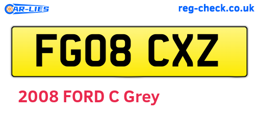 FG08CXZ are the vehicle registration plates.