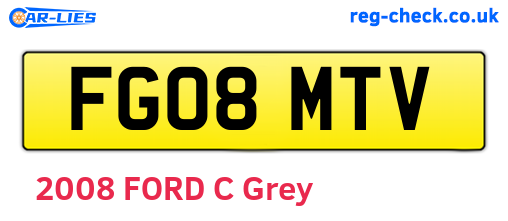 FG08MTV are the vehicle registration plates.