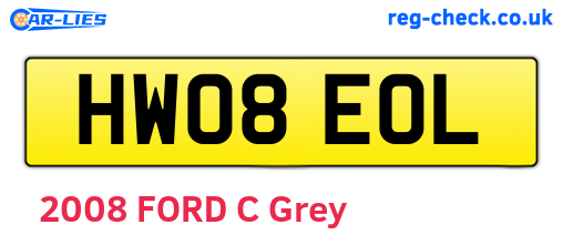HW08EOL are the vehicle registration plates.