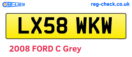 LX58WKW are the vehicle registration plates.