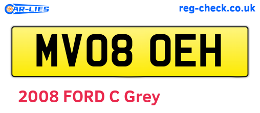 MV08OEH are the vehicle registration plates.