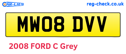 MW08DVV are the vehicle registration plates.
