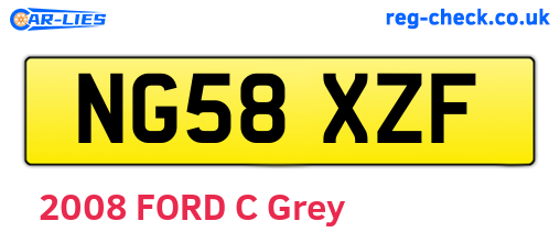 NG58XZF are the vehicle registration plates.