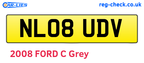 NL08UDV are the vehicle registration plates.