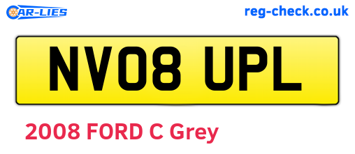 NV08UPL are the vehicle registration plates.