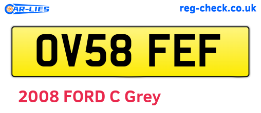 OV58FEF are the vehicle registration plates.