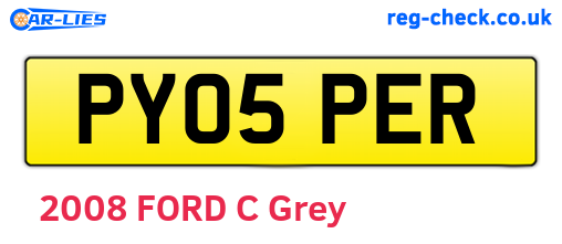 PY05PER are the vehicle registration plates.