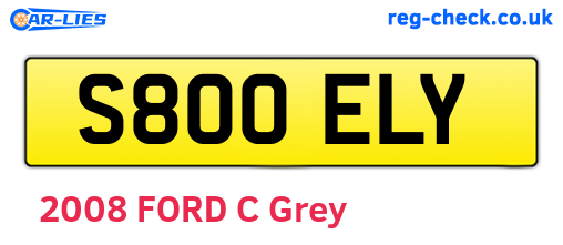 S800ELY are the vehicle registration plates.