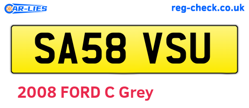 SA58VSU are the vehicle registration plates.