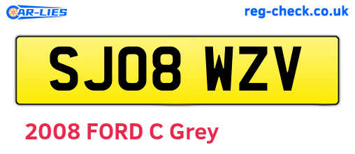 SJ08WZV are the vehicle registration plates.
