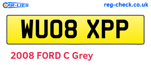 WU08XPP are the vehicle registration plates.