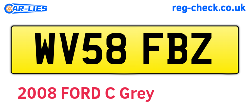 WV58FBZ are the vehicle registration plates.