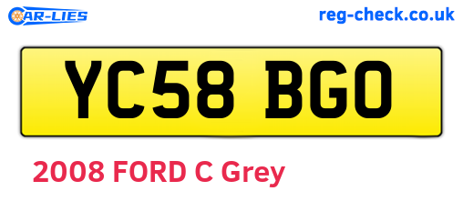 YC58BGO are the vehicle registration plates.