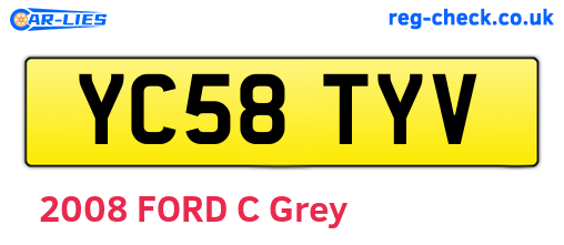 YC58TYV are the vehicle registration plates.